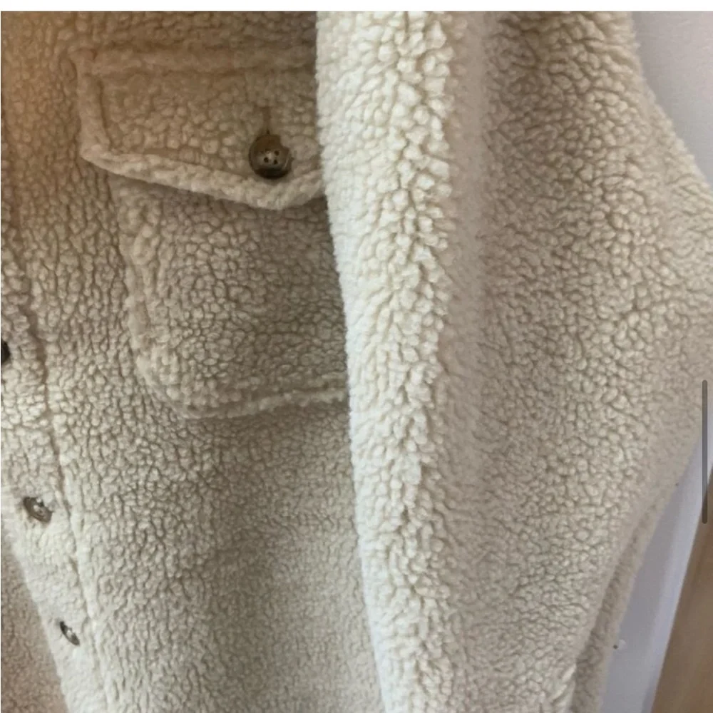 Polo Ralph Lauren Oversized Sherpa Fleece Button Up Shacket Jacket M - Picture 10 of 14